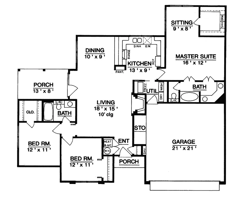 Contemporary House Plan First Floor - Poplar Grove Contemporary Home 020D-0115 - Shop House Plans and More