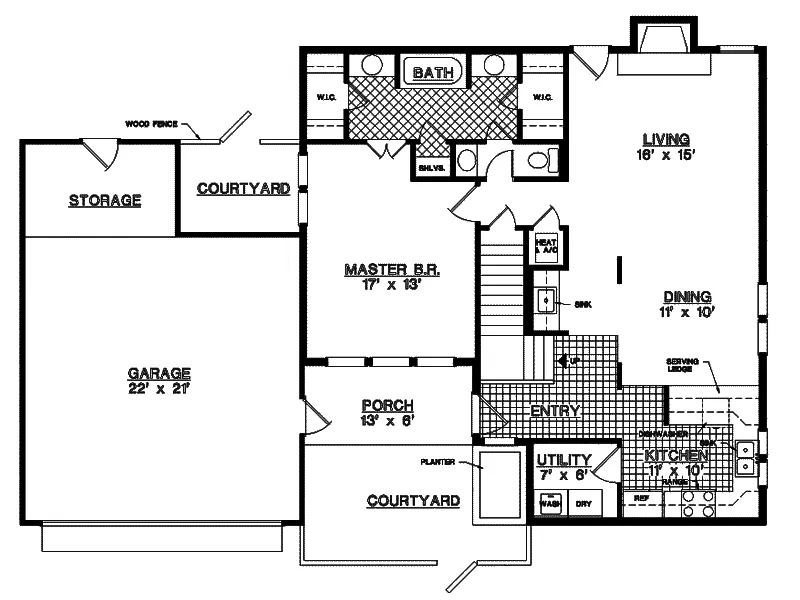 Modern House Plan First Floor - Haskell Pass Contemporary Home 020D-0122 - Search House Plans and More