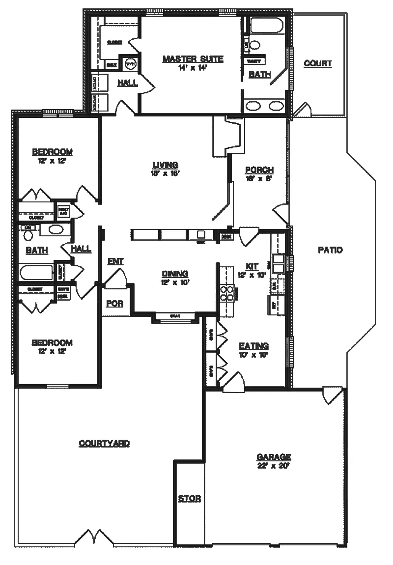 Ranch House Plan First Floor - Owensville Ranch Home 020D-0123 - Shop House Plans and More