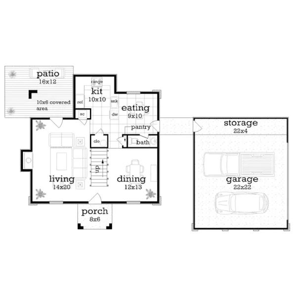 Greek Revival House Plan First Floor - Havana Bay Georgian Home 020D-0125 - Search House Plans and More