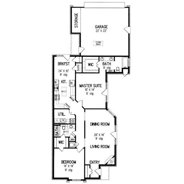 Ranch House Plan First Floor - Conrad Creek Multi-Family Home 020D-0127 - Search House Plans and More