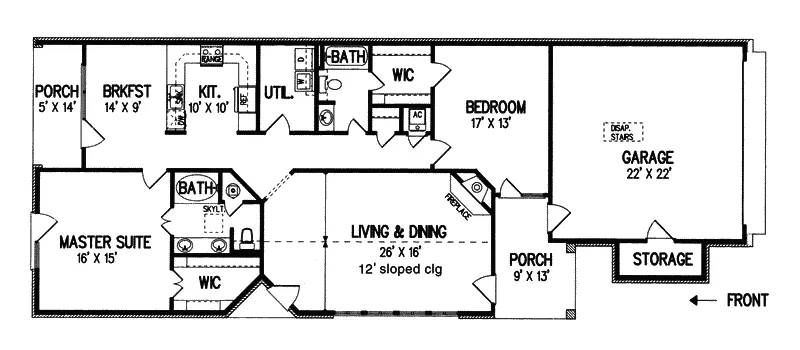 Traditional House Plan First Floor - Sherrill Traditional Home 020D-0128 - Shop House Plans and More