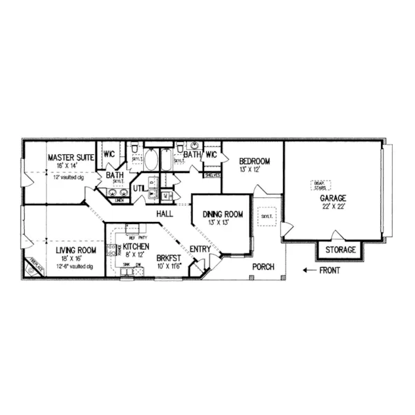 Traditional House Plan First Floor - DeWitt Multi-Family Home 020D-0130 - Search House Plans and More