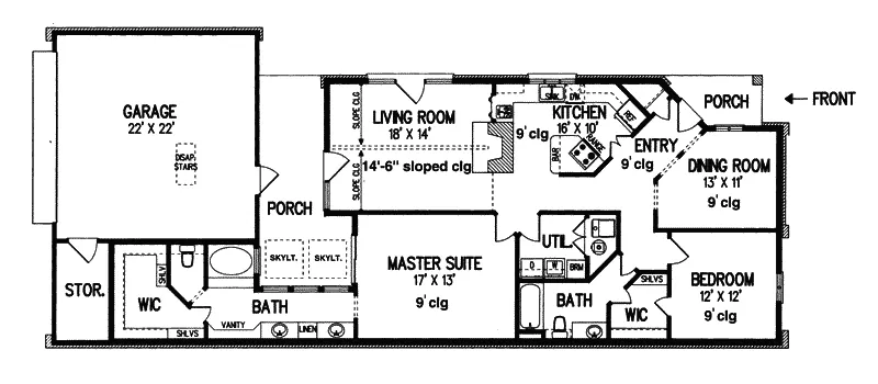 Traditional House Plan First Floor - Hatton Multi-Family Home 020D-0132 - Search House Plans and More