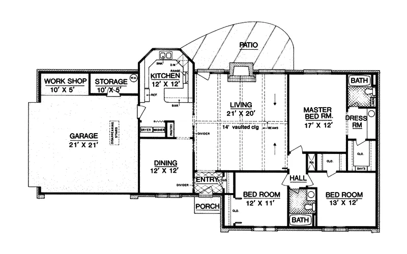 Country House Plan First Floor - Harnando Efficient Home 020D-0137 - Search House Plans and More
