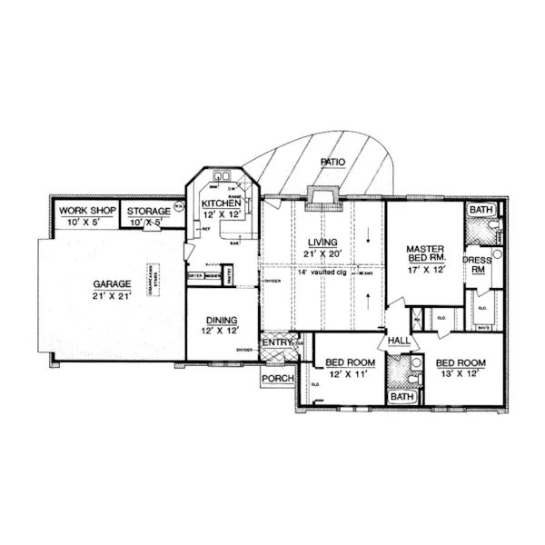 Country House Plan First Floor - Harnando Efficient Home 020D-0137 - Search House Plans and More