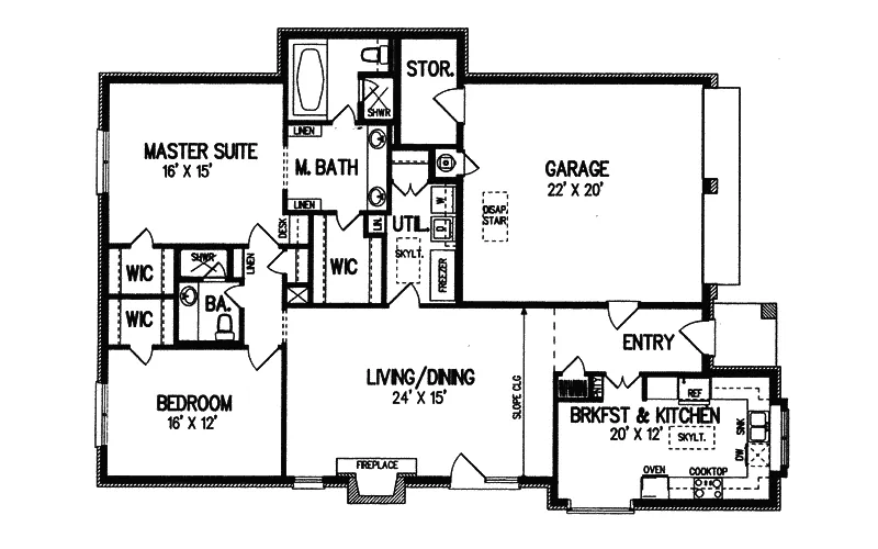 Rustic House Plan First Floor - Mellwood Ranch Home 020D-0141 - Shop House Plans and More