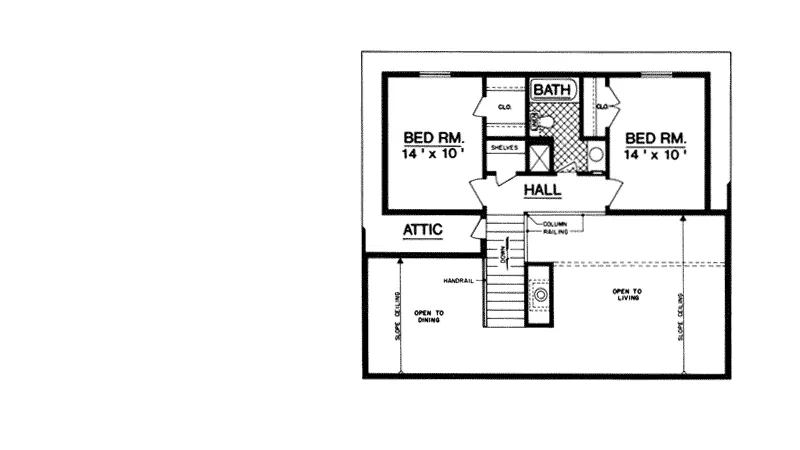 Rustic House Plan Second Floor - Grady Rustic Home 020D-0145 - Search House Plans and More