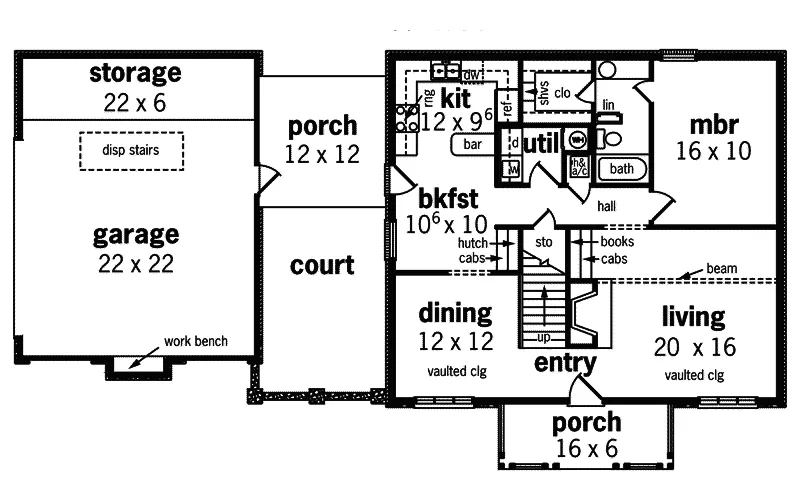 Country House Plan First Floor - Lockesburg Tudor Style Home 020D-0147 - Shop House Plans and More