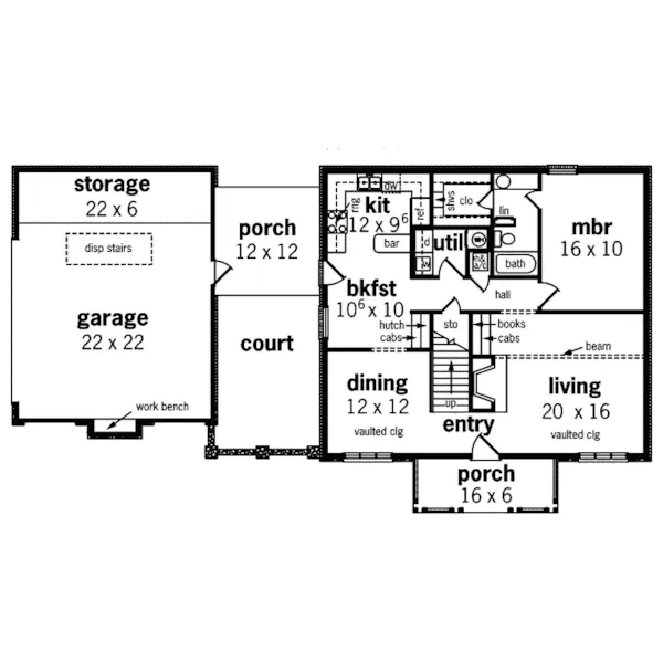 Country House Plan First Floor - Lockesburg Tudor Style Home 020D-0147 - Shop House Plans and More