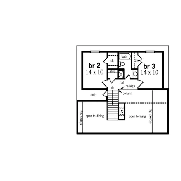 Country House Plan Second Floor - Lockesburg Tudor Style Home 020D-0147 - Shop House Plans and More