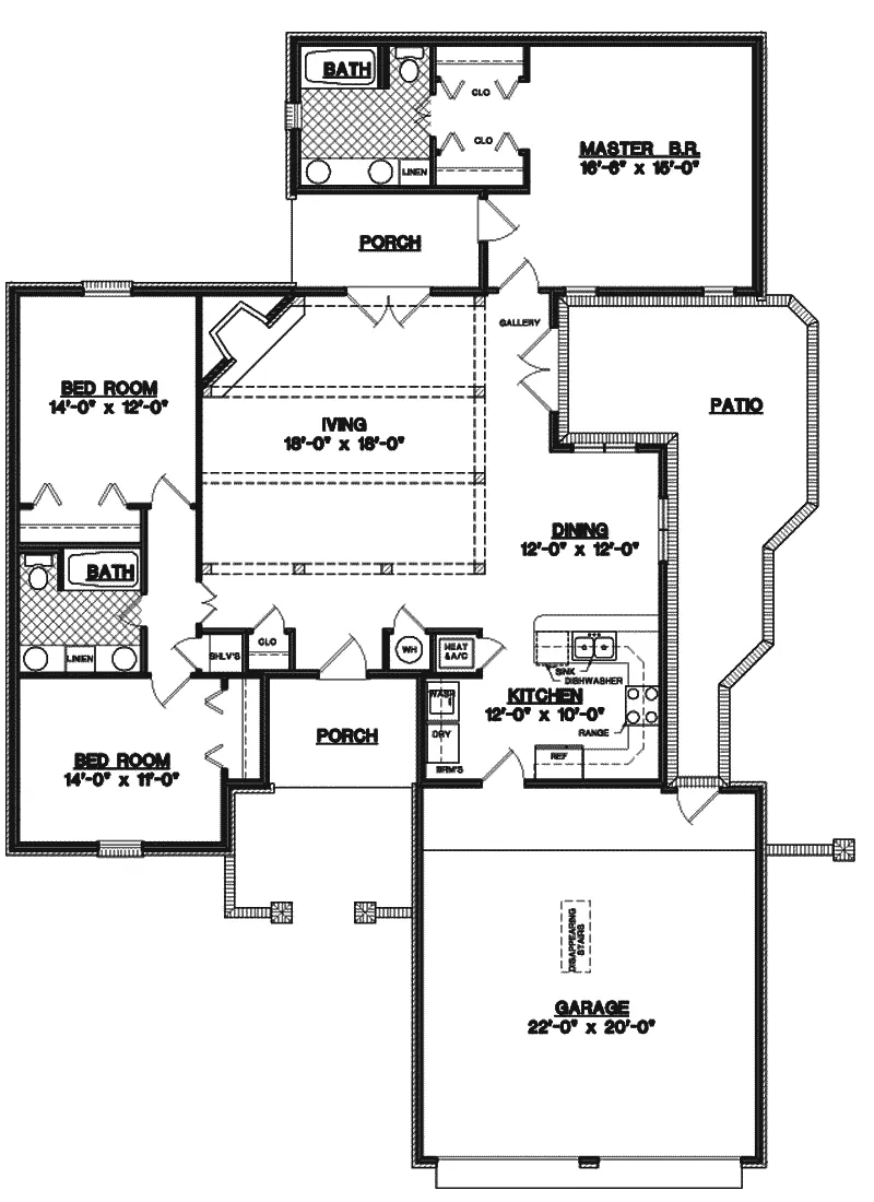 Sunbelt House Plan First Floor - Princeton Bay Sunbelt Home 020D-0149 - Shop House Plans and More