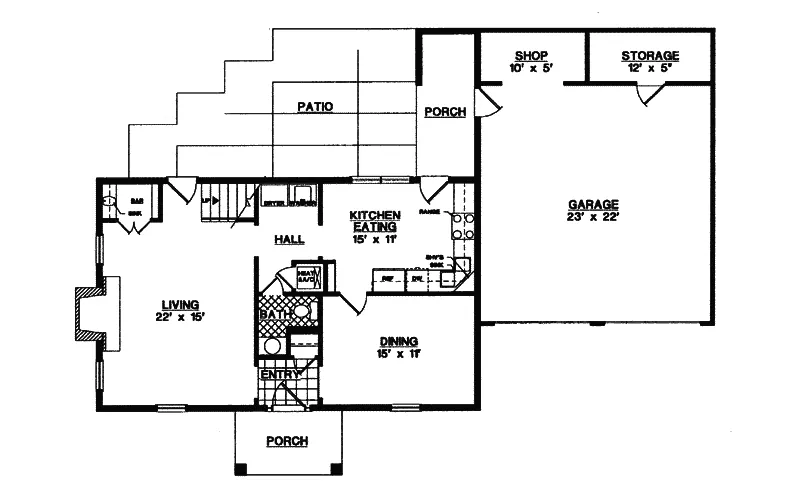 Southern House Plan First Floor - Kingsland Park Two-Story Home 020D-0150 - Search House Plans and More