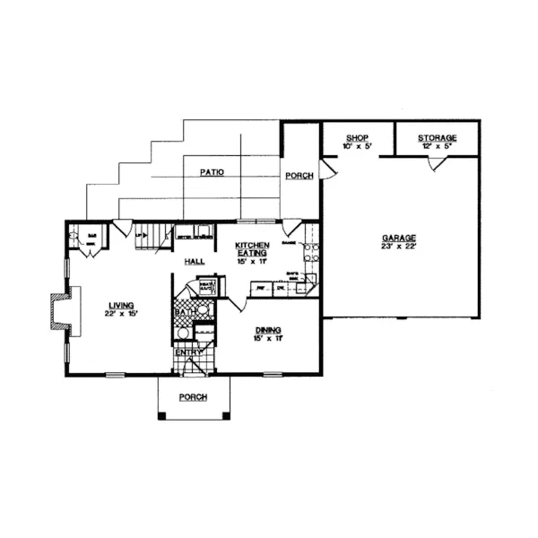 Greek Revival House Plan First Floor - Kingsland Park Two-Story Home 020D-0150 - Search House Plans and More