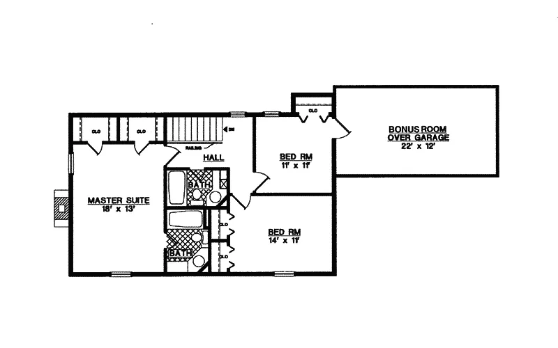 Georgian House Plan Second Floor - Kingsland Park Two-Story Home 020D-0150 - Search House Plans and More