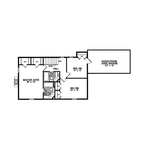 Greek Revival House Plan Second Floor - Kingsland Park Two-Story Home 020D-0150 - Search House Plans and More