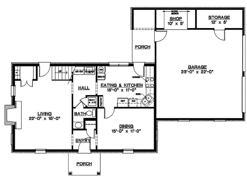 Colonial House Plan First Floor - Donaldson Georgian Home 020D-0152 - Search House Plans and More