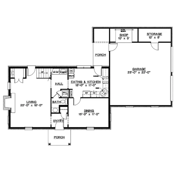 Georgian House Plan First Floor - Donaldson Georgian Home 020D-0152 - Search House Plans and More