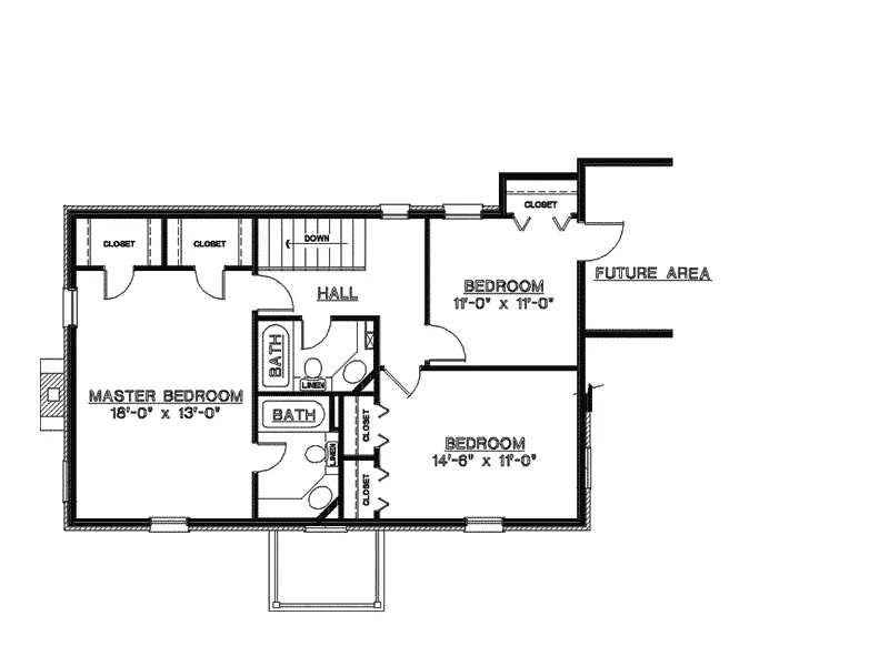 Georgian House Plan Second Floor - Donaldson Georgian Home 020D-0152 - Search House Plans and More