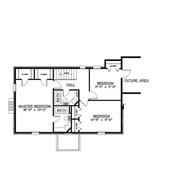 Georgian House Plan Second Floor - Donaldson Georgian Home 020D-0152 - Search House Plans and More