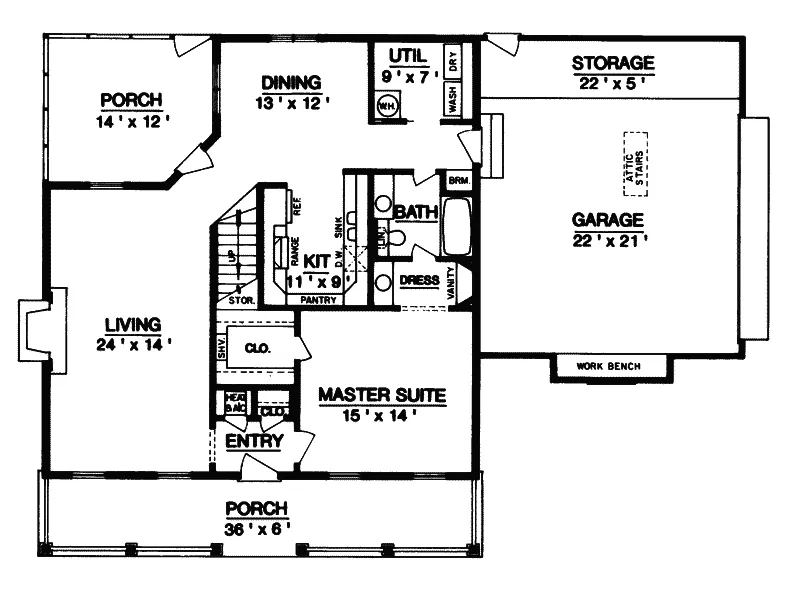 Arts & Crafts House Plan First Floor - Stanhope Place Craftsman Home 020D-0153 - Shop House Plans and More