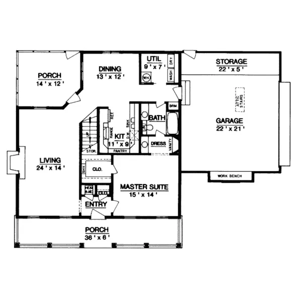 Country House Plan First Floor - Stanhope Place Craftsman Home 020D-0153 - Shop House Plans and More