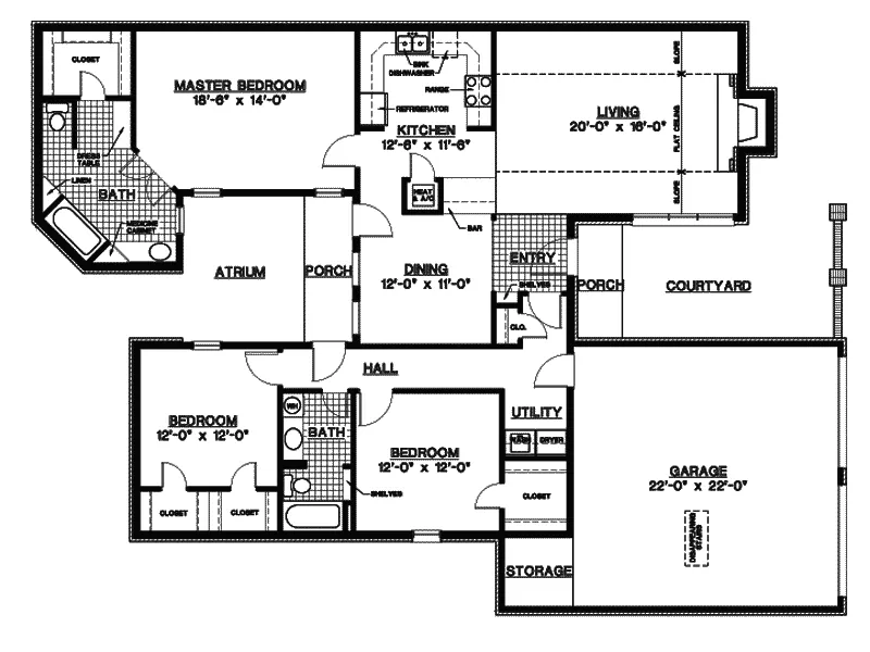Ranch House Plan First Floor - Willisville Tudor Home 020D-0158 - Shop House Plans and More