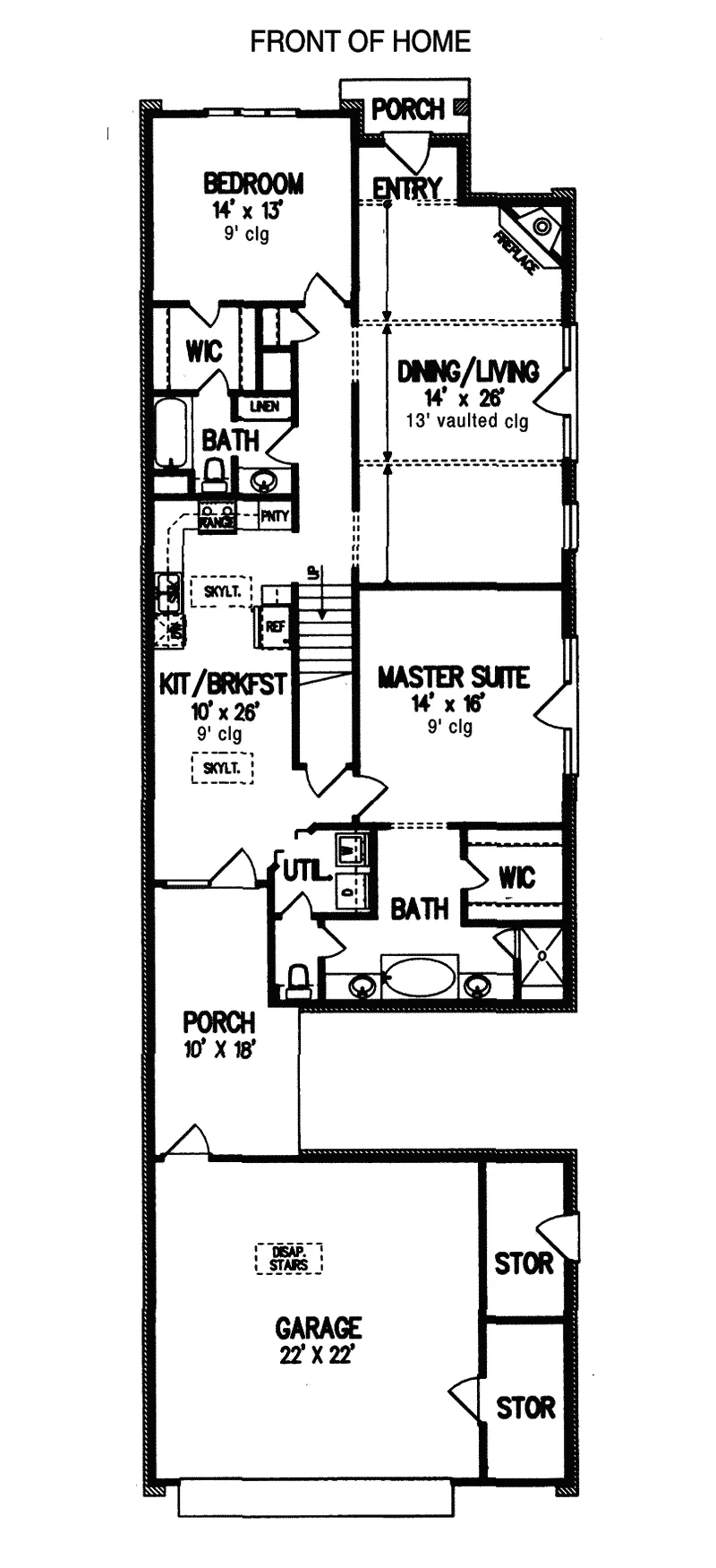 Ranch House Plan First Floor - Hamburg Mill Narrow Lot Home 020D-0162 - Search House Plans and More