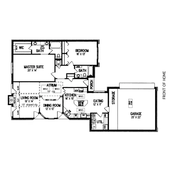 Traditional House Plan First Floor - Eudora Narrow Lot Home 020D-0163 - Search House Plans and More