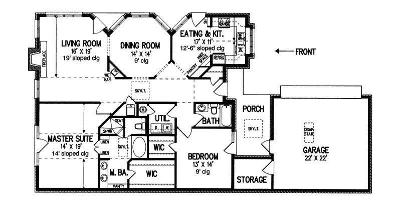 Traditional House Plan First Floor - Sumpter Narrow Lot Home 020D-0164 - Shop House Plans and More