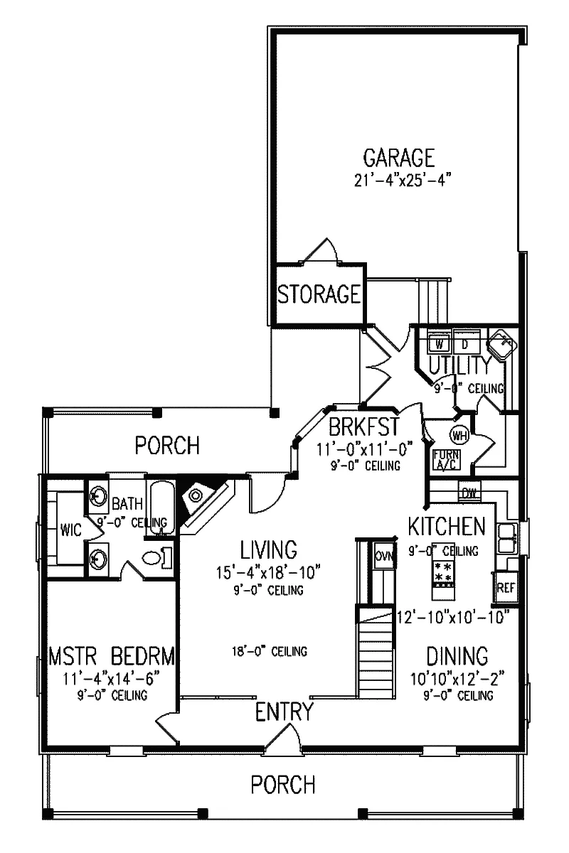 Colonial House Plan First Floor - Louann Cape Cod Style Home 020D-0168 - Shop House Plans and More