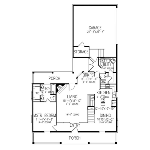 Colonial House Plan First Floor - Louann Cape Cod Style Home 020D-0168 - Shop House Plans and More