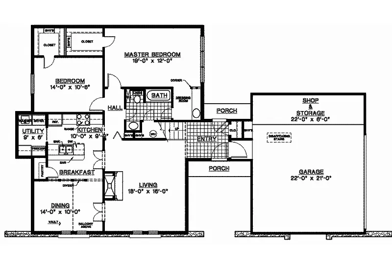 A-Frame House Plan First Floor - Parkin Contemporary Home 020D-0172 - Shop House Plans and More