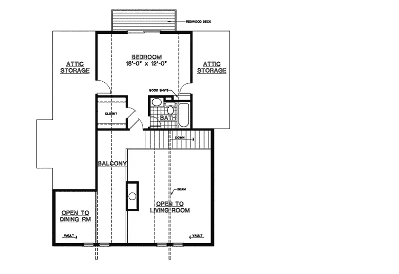 A-Frame House Plan Second Floor - Parkin Contemporary Home 020D-0172 - Shop House Plans and More