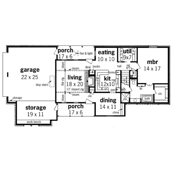 Traditional House Plan First Floor - Sawyer Tudor Farmhouse 020D-0174 - Shop House Plans and More