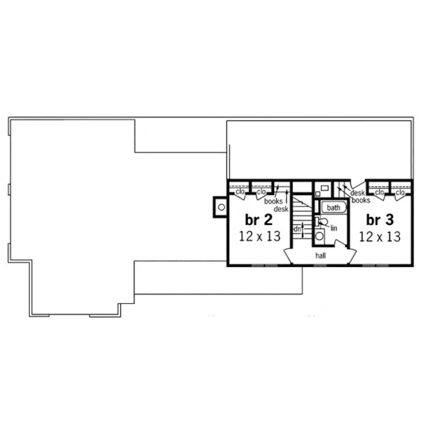 Traditional House Plan Second Floor - Sawyer Tudor Farmhouse 020D-0174 - Shop House Plans and More