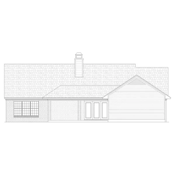 Ranch House Plan Rear Elevation - Eagleville Ranch Home 020D-0180 - Search House Plans and More