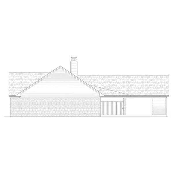 Ranch House Plan Right Elevation - Eagleville Ranch Home 020D-0180 - Search House Plans and More