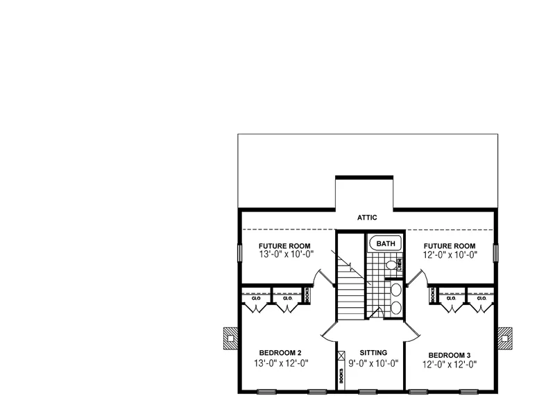 Georgian House Plan Second Floor - Callahan Early American Home 020D-0182 - Search House Plans and More