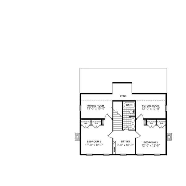 Country House Plan Second Floor - Callahan Early American Home 020D-0182 - Search House Plans and More