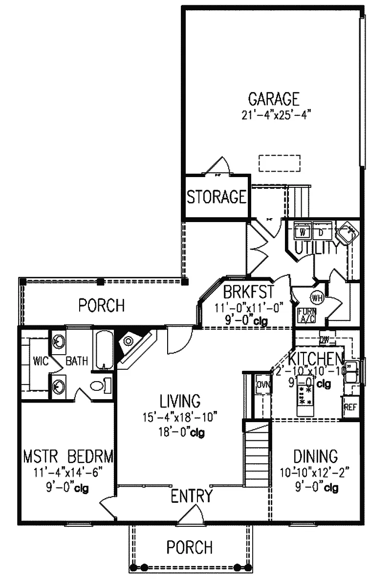 Sunbelt House Plan First Floor - Gazelle Traditional Home 020D-0183 - Search House Plans and More