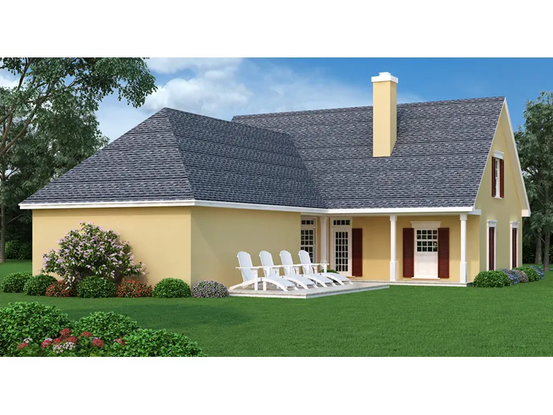 European House Plan Rear Photo 01 - Gazelle Traditional Home 020D-0183 - Search House Plans and More