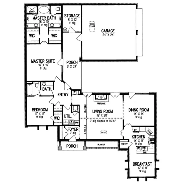 Country French House Plan First Floor - Glenburn European Home 020D-0184 - Search House Plans and More