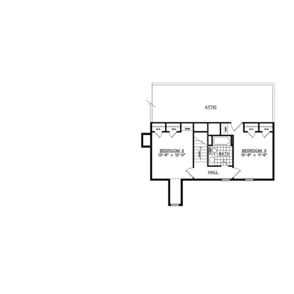 Tudor House Plan Second Floor - Montgomery Park Tudor Home 020D-0189 - Shop House Plans and More