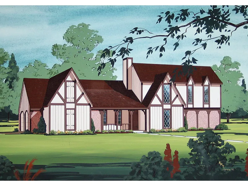 Steep Gables Magnify This Homes Distinct Tudor Style