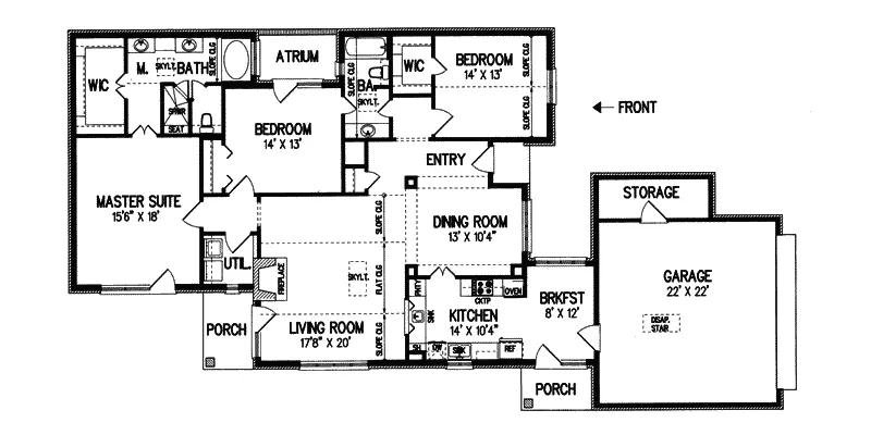 Traditional House Plan First Floor - Scotia Traditional Home 020D-0194 - Shop House Plans and More