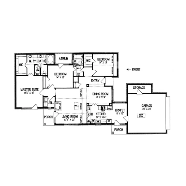 Traditional House Plan First Floor - Scotia Traditional Home 020D-0194 - Shop House Plans and More