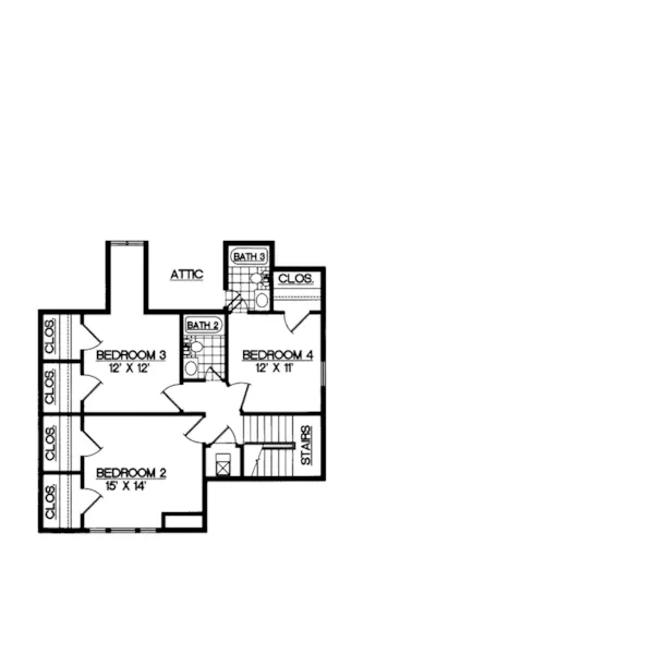 Craftsman House Plan Second Floor - Beckworth Craftsman Home 020D-0196 - Search House Plans and More