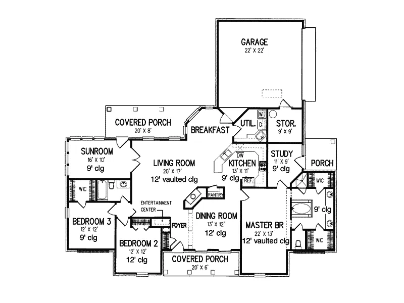 Colonial House Plan First Floor - Loyalton European Home 020D-0197 - Shop House Plans and More