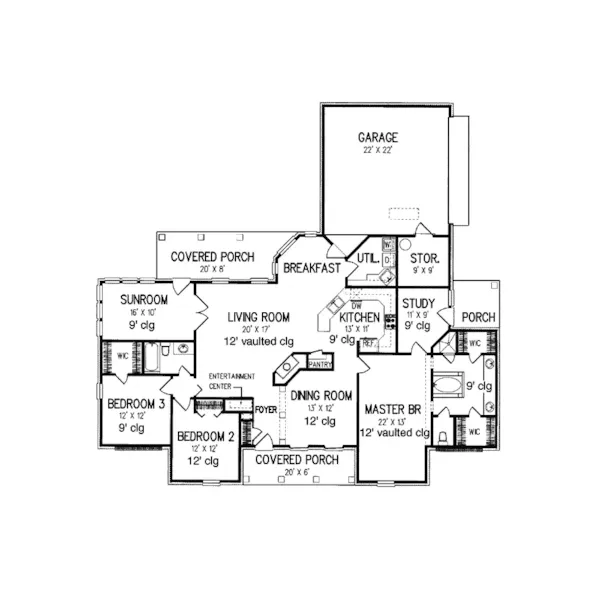 Southern House Plan First Floor - Loyalton European Home 020D-0197 - Shop House Plans and More